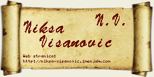 Nikša Višanović vizit kartica